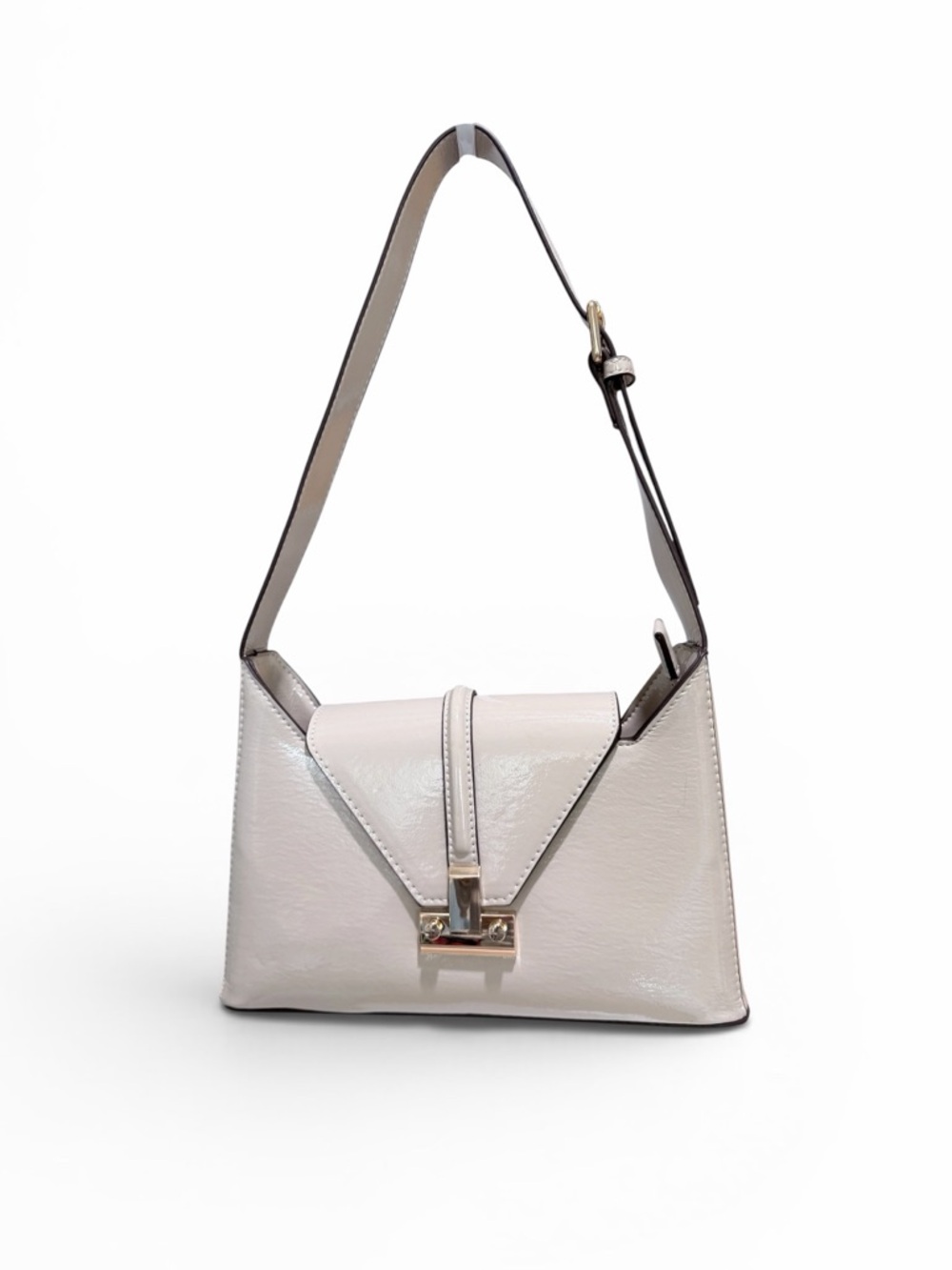 Melie Bianco Cream Faux Leather Shoulder Bag